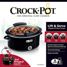 Load image into Gallery viewer, Crockpot Metallic Cooker with Hinged Lid, 6 quart, Black (SCCPVM600H-BI)