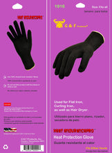 Load image into Gallery viewer, G &amp; F 1916 Heat Resistant Beauty Gloves for Curling and Flat Iron, Black, Sold by 1 Piece