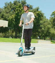 Load image into Gallery viewer, Razor E300 Electric Scooter - 9" Air-filled Tires, Up to 15 mph and 10 Miles Range, White/Blue