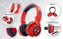 Load image into Gallery viewer, Kids Bluetooth Headphones for Kids Spiderman Far from Home Wireless Rechargeable Foldable Bluetooth Headphones with Microphone Kid Friendly Sound and Bonus Detachable Cord