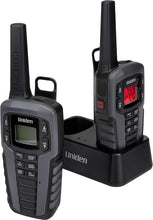 Load image into Gallery viewer, Uniden SX377-2CKHS Up to 37 Mile Range FRS Two-Way Radio Walkie Talkies w/ Dual Charging Cradle, Waterproof, Floats, 22 Channels, 142 Privacy Codes, NOAA Weather Scan + Alerts, Includes 2 Headsets