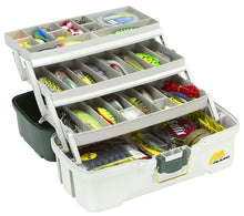Load image into Gallery viewer, Plano 3-Tray Tackle Box with Dual Top Access, Dark Green Metallic/Off White