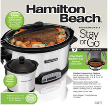 Load image into Gallery viewer, Hamilton Beach Stay or Go Programmable 7 Qt. Slow Cooker with Party Dipper 33478