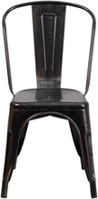 Load image into Gallery viewer, Flash Furniture Commercial Grade 4 Pack Black-Antique Gold Metal Indoor-Outdoor Stackable Chair