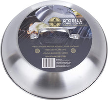 Load image into Gallery viewer, Chefmaster Grill Dome Covers, BBQ Grill Accessory Melts Cheese, Cooks Burgers Faster and Prevents Splatter, for Indoor or Outdoor Use, Stainless Steel with Wire Handle