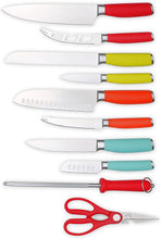 Load image into Gallery viewer, Fiesta Block and Cutting Board, 12-Piece Solid Cutlery Set