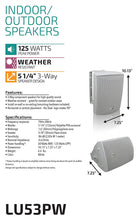 Load image into Gallery viewer, Dual Electronics LU53PW 5 ¼ inch 3-Way High Performance Indoor, Outdoor &amp; Bookshelf Studio Monitor Speakers with Swivel Brackets &amp; 125 Watts Peak Power (Sold in Pairs)