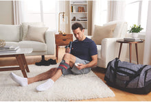 Load image into Gallery viewer, Sunbeam Flexfit Heating Pad Wrap for Pain Relief Customized Heating Pad for Multiple Areas Of The Body 3 Heat Settings With 2 Hour Auto-off 42 X 2.5", Grey/Red