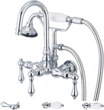 Load image into Gallery viewer, Water Creation Vintage Classic 3-3/8-Inch Center Wall Mount Tub Faucet with Gooseneck Spout