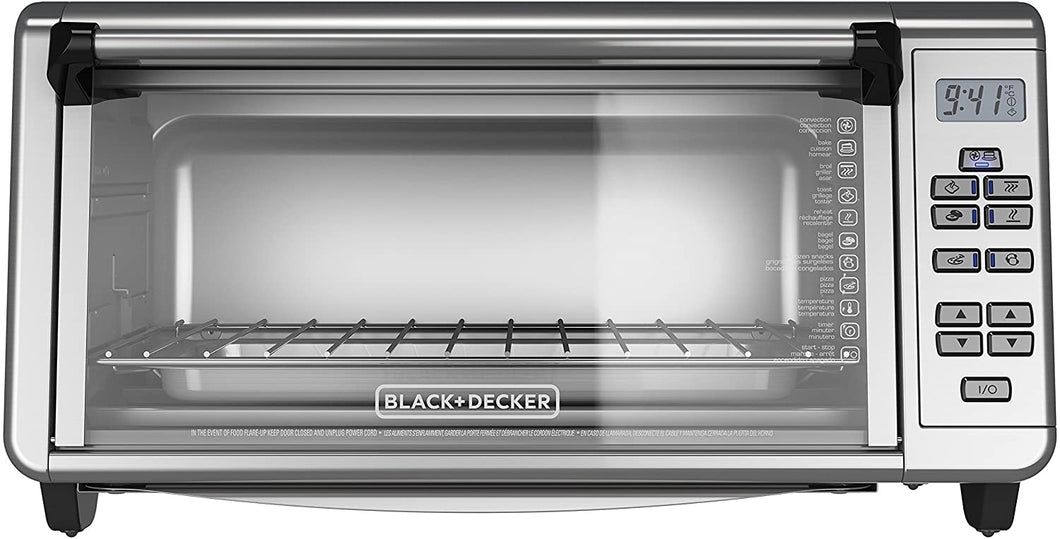 Black+Decker TO3290XSBD Toaster Oven, 8-Slice, Stainless Steel