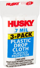 Load image into Gallery viewer, Husky Plastic Drop Cloth, 0.7 Mil, 3-Pack