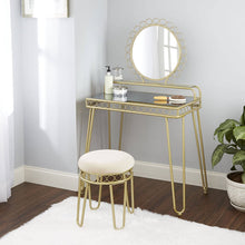 Load image into Gallery viewer, Better Homes and Gardens Mirabella Vanity &amp; Stool, Gold