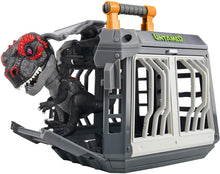 Load image into Gallery viewer, Untamed Jailbreak T-Rex Playset by Fingerlings - Infrared (Black &amp; Red) - Interactive Collectible Dinosaur - by WowWee