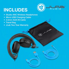 Load image into Gallery viewer, JLab Audio Studio ANC On-Ear Wireless Headphones | Black | 34+ Hour Bluetooth 5 Playtime - 28+ Hour with Active Noise Cancellation | EQ3 Custom Sound | Ultra-Plush Faux Leather &amp; Cloud Foam Cushions