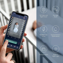 Load image into Gallery viewer, Nanit Plus - Smart Baby Monitor and Wall Mount: Camera with HD Video &amp; Audio - Sleep Tracking - Night Vision - Temperature &amp; Humidity Sensors and Two-Way Audio 