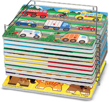 Load image into Gallery viewer, Melissa &amp; Doug Puzzle Storage Rack - Wire Rack Holds 12 Puzzles