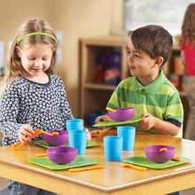 Load image into Gallery viewer, Learning Resources New Sprouts Serve It! Dish Set, Early Social Interactions, 24 Piece, Ages 2+,Multicolor,7 L x 7 W in