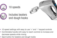Load image into Gallery viewer, Salton Digital, Powerful 200 Watts with 10 Speed Settings Hand Mixer, 3 pounds, Silver