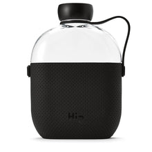 Load image into Gallery viewer, Hip 22-oz Flat Water Bottle Flask with Textured Silicone Sleeve and Carrying Handle - Tritan BPA-Free Plastic (Cloud)