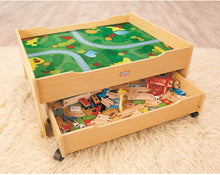 Load image into Gallery viewer, Little Tikes Real Wooden Train Table Set for Kids, Deluxe Over 80Piece Hand Painted Wooden Set with Tracks, Trains &amp; Accessories