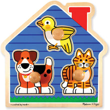 Load image into Gallery viewer, Melissa &amp; Doug Animals Jumbo Knob Wooden Puzzles Set - Fish and Pets