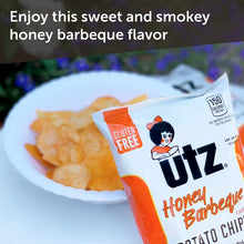 Load image into Gallery viewer, Utz Potato Chips, Honey Barbeque – 1 oz. Bags (60 Count) – Crispy Potato Chips Made from Fresh Potatoes, Crunchy Individual Snacks to Go, Cholesterol Free, Trans-Fat Free, Gluten Free Snacks