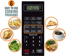 Load image into Gallery viewer, Farberware Classic FMO09AHTBKD Classic 0.9 Cu. Ft. 900-Watt Microwave Oven with LED Lighting, Stainless Steel