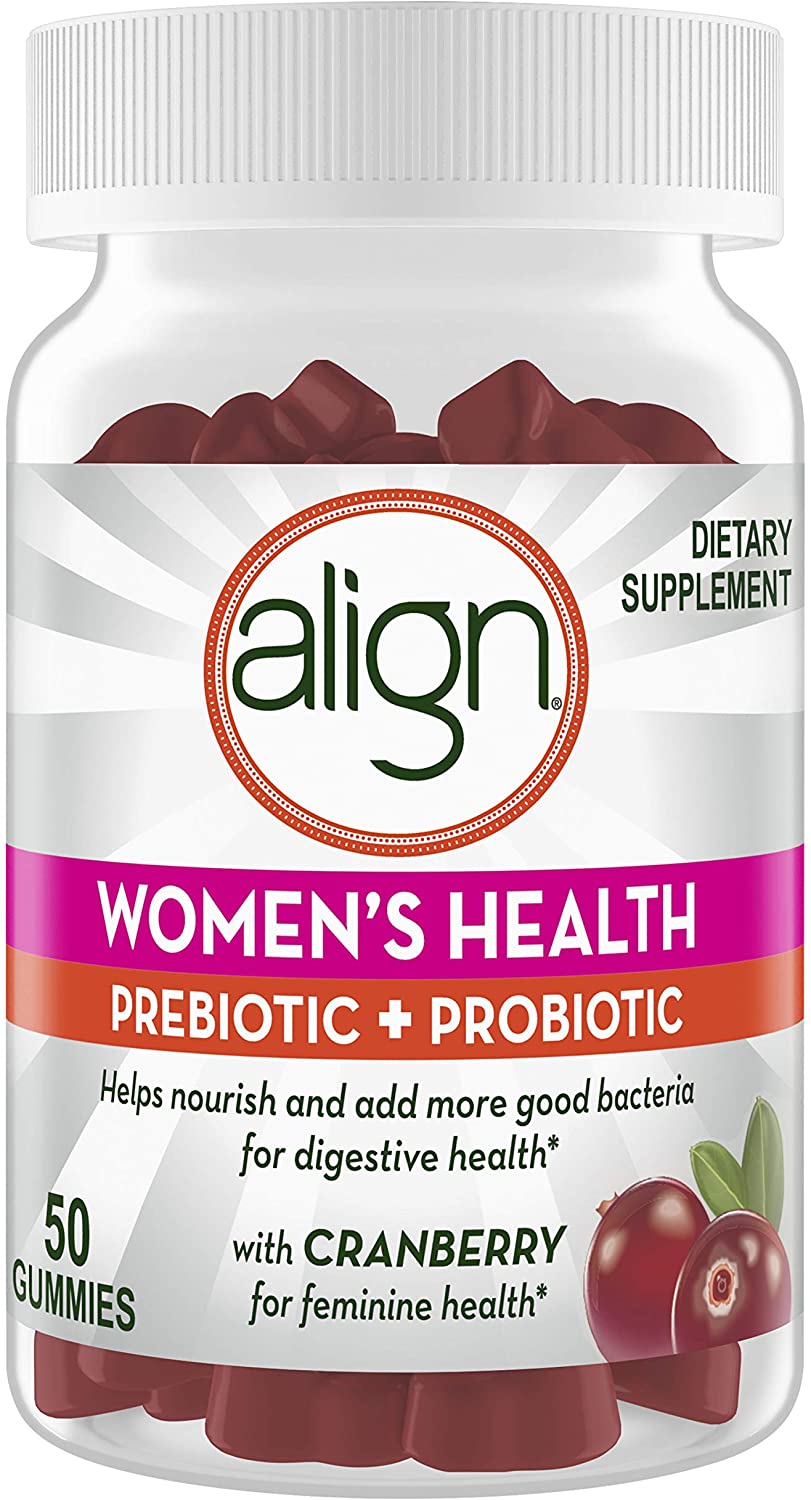 Align Women's Prebiotics + Probiotics Supplement Gummies, 50 Count, Digestive Health with Cranberry for Feminine Health
