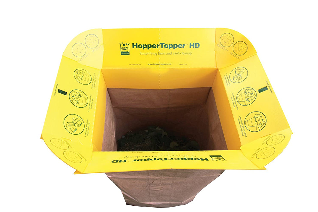 HopperTopper HD HTOPP001 Plastic Lawn and Leaf Bag Funnel