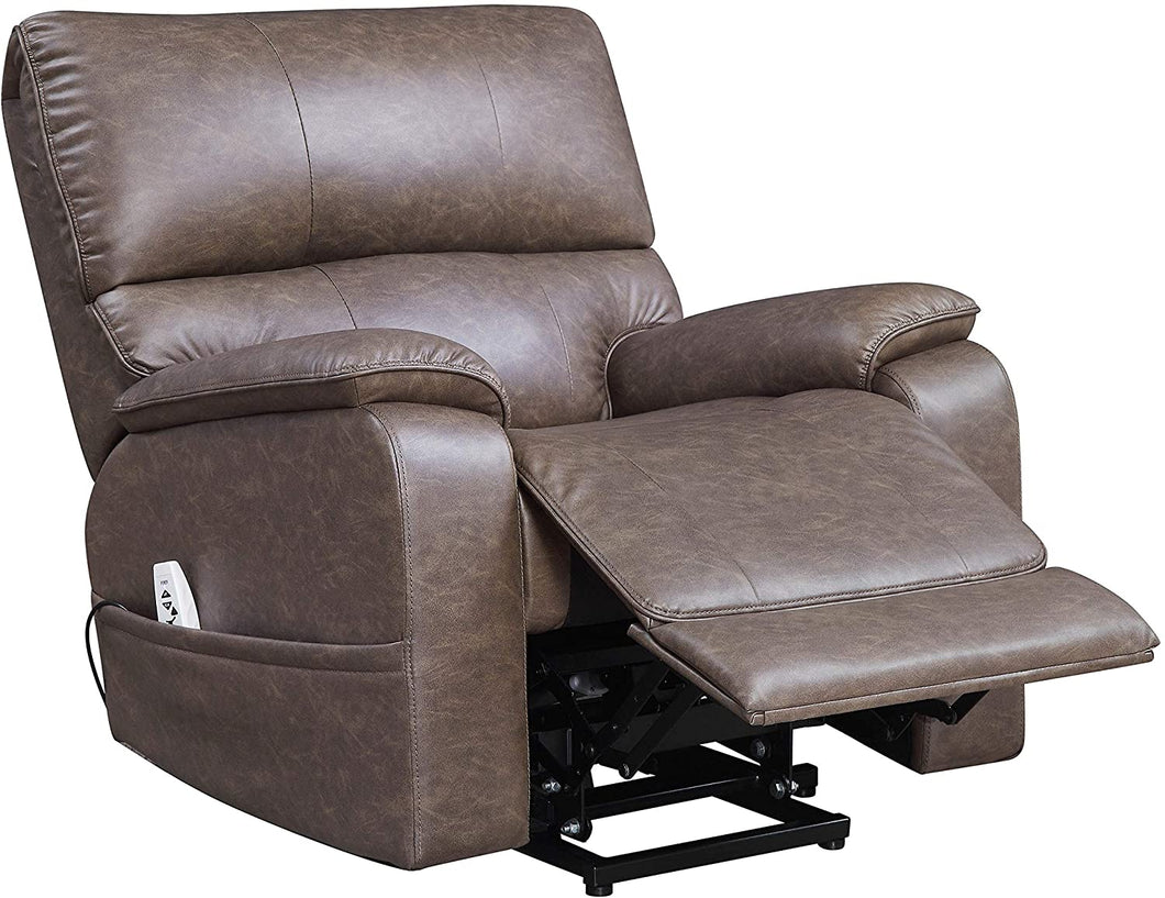 Better Homes & Gardens Elton Deluxe Lift Recliner with Heat and Massage, Warm Gray Upholstery