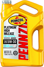 Load image into Gallery viewer, Pennzoil Platinum High Mileage Full Synthetic 5W-30 Motor Oil for Vehicles Over 75K Miles (5-Quart, Single-Pack)