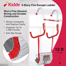 Load image into Gallery viewer, Kidde 468193 KL-2S Two-Story Fire Escape Ladder with Anti-Slip Rungs, 13-Foot