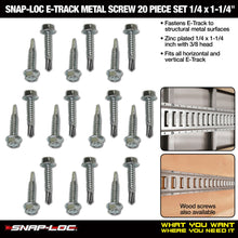 Load image into Gallery viewer, E-Track Metal Screw 20 Piece Fastener Set (1/4&quot;x1-1/4&quot; Self-Driller)