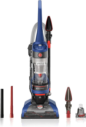 Hoover WindTunnel 2 Whole House Rewind Corded Bagless Upright Vacuum Cleaner with HEPA Media Filtration,UH71250, Blue