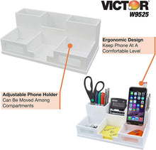 Load image into Gallery viewer, Victor Wood Desk Organizer with Smart Phone Holder, S9525