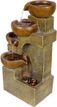Load image into Gallery viewer, Alpine Corporation WCT726 Tiering Pots Fountain, 17 Inch Tall, Brown
