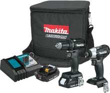 Load image into Gallery viewer, Makita CX200RB 18V LXT Lithium-Ion Sub-Compact Brushless Cordless 2-Pc. Combo Kit (2.0Ah), Black