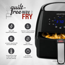 Load image into Gallery viewer, Gourmia GAF570 4.5 Qt Digital Air Fryer | Oil-Free Healthy Cooking | 8 Preset Cook Modes | Removable Dishwasher-Safe Basket | Free Recipe Book Included
