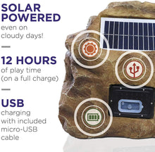 Load image into Gallery viewer, Alpine Corporation QLP542SLR-GR Solar Bluetooth Enabled Rock Speaker
