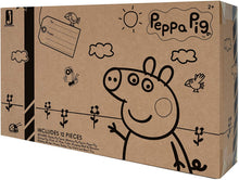 Load image into Gallery viewer, Peppa Pig Shopping Mall with Family, Includes 1 Connectable Mall Playset, 4 Character Toy Figures, 2 Chairs, 1 Pizza Table, 1 Toy Boat – Toys for Kids - Amazon Exclusive