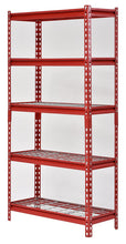 Load image into Gallery viewer, Muscle Rack UR301260WD5-R 5-Shelf Steel Shelving Unit, 30" Width x 60" Height x 12" Length, Red