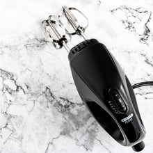 Load image into Gallery viewer, Ovente Portable Electric Hand Mixer 5 Speed Mixing, 150W Powerful Blender for Baking &amp; Cooking with 2 Stainless Steel Chrome Beater Attachments &amp; Snap Clear Case Compact Easy Storage