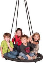 Load image into Gallery viewer, M &amp; M Sales Enterprises MM00124Web Riderz Outdoor Swing N' Spin- Safety Rated to 600 lb, 39 inch Diameter, Adjustable Hanging Ropes, Ready to Hang and Enjoy as a Family, Black