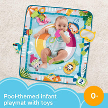Load image into Gallery viewer, Fisher-Price, FisherPrice Dive Right in Activity Mat PoolThemed playmat with 4 Toys for Newborn Baby, Multicolor