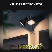Load image into Gallery viewer, Philips Hue Ludere White Outdoor Security Light, Outdoor Wall Fixture &amp; 2 Hue PAR38 LED Smart Bulbs (Requires Hue Hub, Works with Alexa and More)