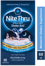 Load image into Gallery viewer, NiteThru Advanced Sleep Aid, Non-Habit Forming, Melatonin Dietary Supplement
