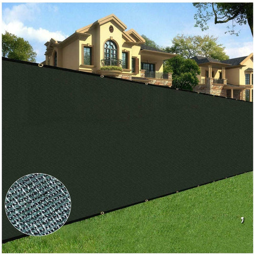 BOEN Privacy Screen Fence Netting Mesh Fabric Windscreen with Reinforced Aluminum Grommets for Garden Fence Or Any Outdoor Metal or Wooden Fencing 6 Ft. X 15 Ft. (Green) (6' x 20', Black)