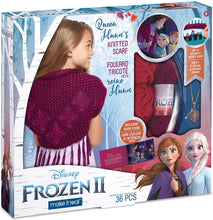 Load image into Gallery viewer, Make It Real – Disney Frozen 2 Queen Iduna's Knitted Shawl . DIY Arts and Crafts Kit Guides Kids to Crochet Queen Iduna’s Shawl with Acrylic Yarn and Magical Frozen 2 Embellishments