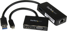 Load image into Gallery viewer, StarTech.com 2-in-1 Accessory Kit for Surface and Surface Pro 4 - mDP to HDMI / VGA - USB 3.0 GbE - Works with Surface Pro 3 and Surface 3 (MSTS3MDPUGBK),Black