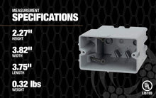 Load image into Gallery viewer, Madison Electric Products MSBHZ One Gang Horizontal Device Box with Depth Adjustable, Heavy Duty 42lb